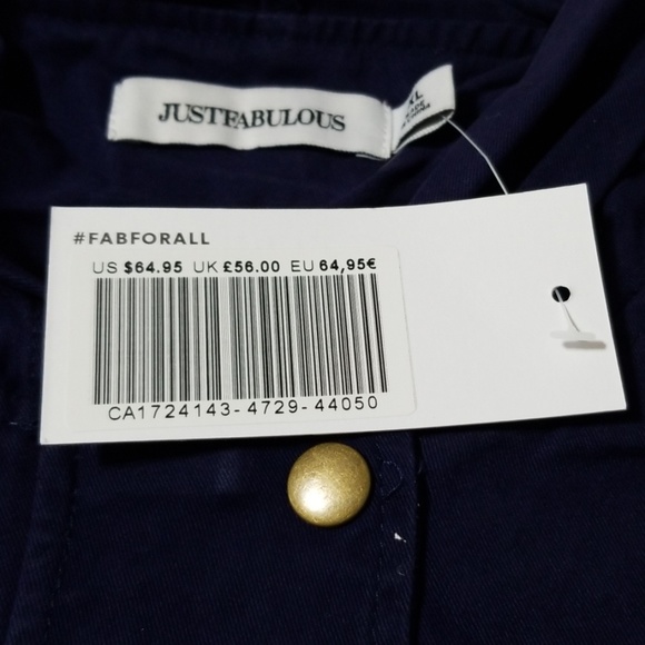 JustFab A-Line Parka Jacket With Hood Dark Indigo - Picture 7 of 8